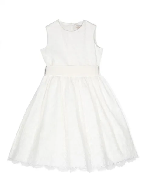 Il Gufo lace-overlay belted dress