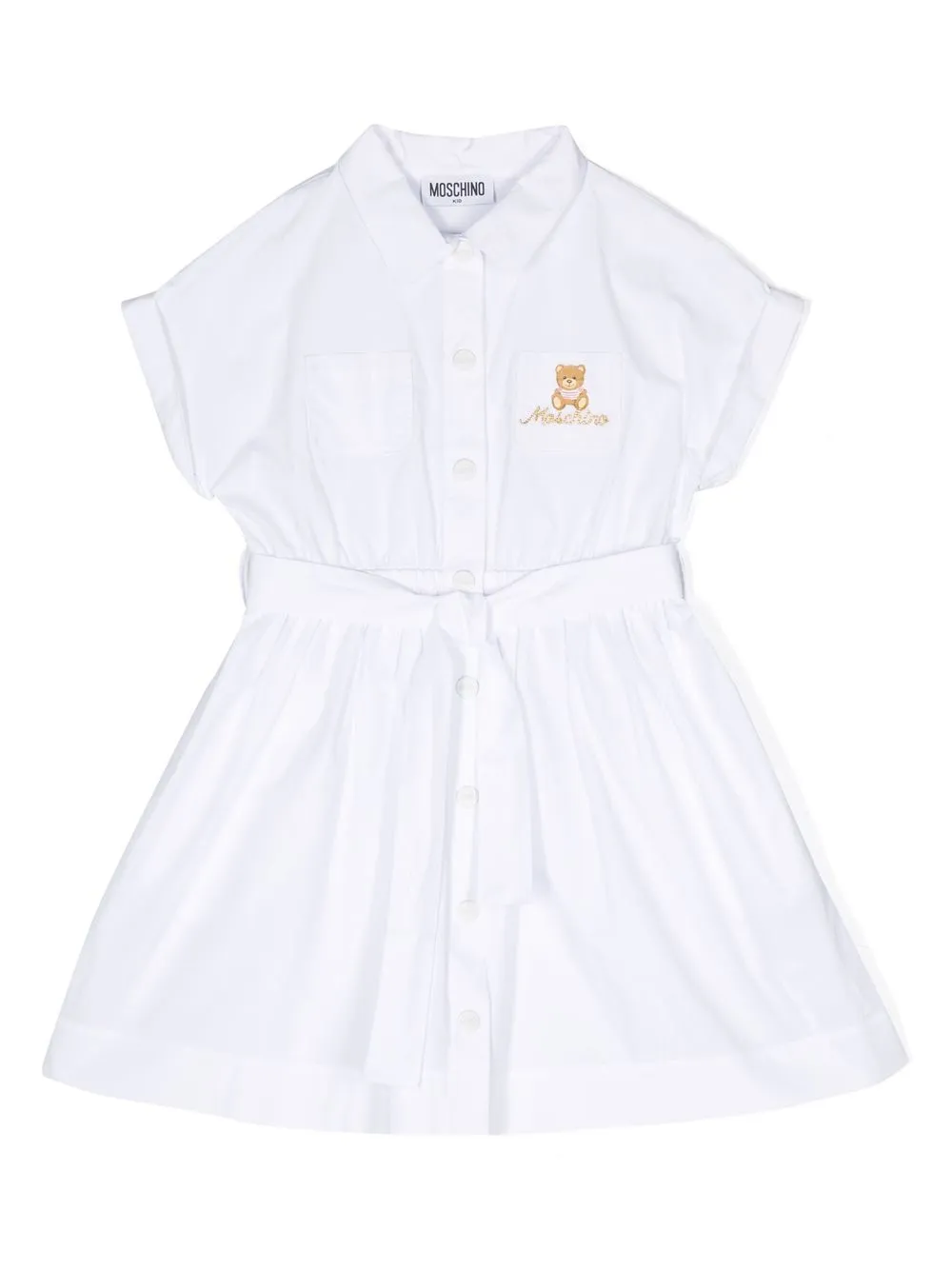 

Moschino Kids short-sleeve shirt dress - White