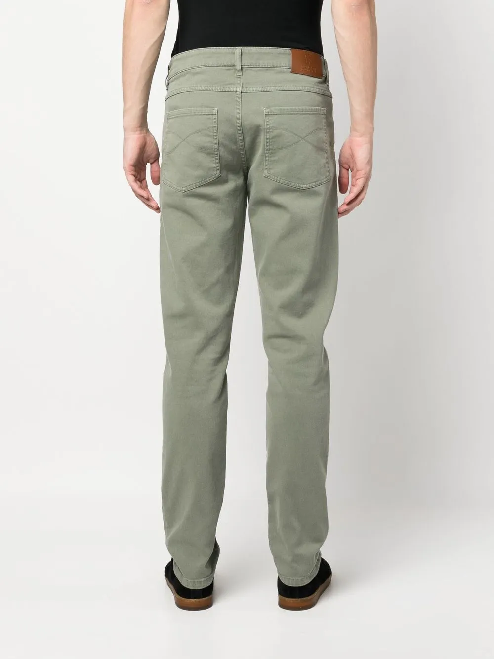 Shop Brunello Cucinelli Five-pocket Straight-leg Trousers In Grün