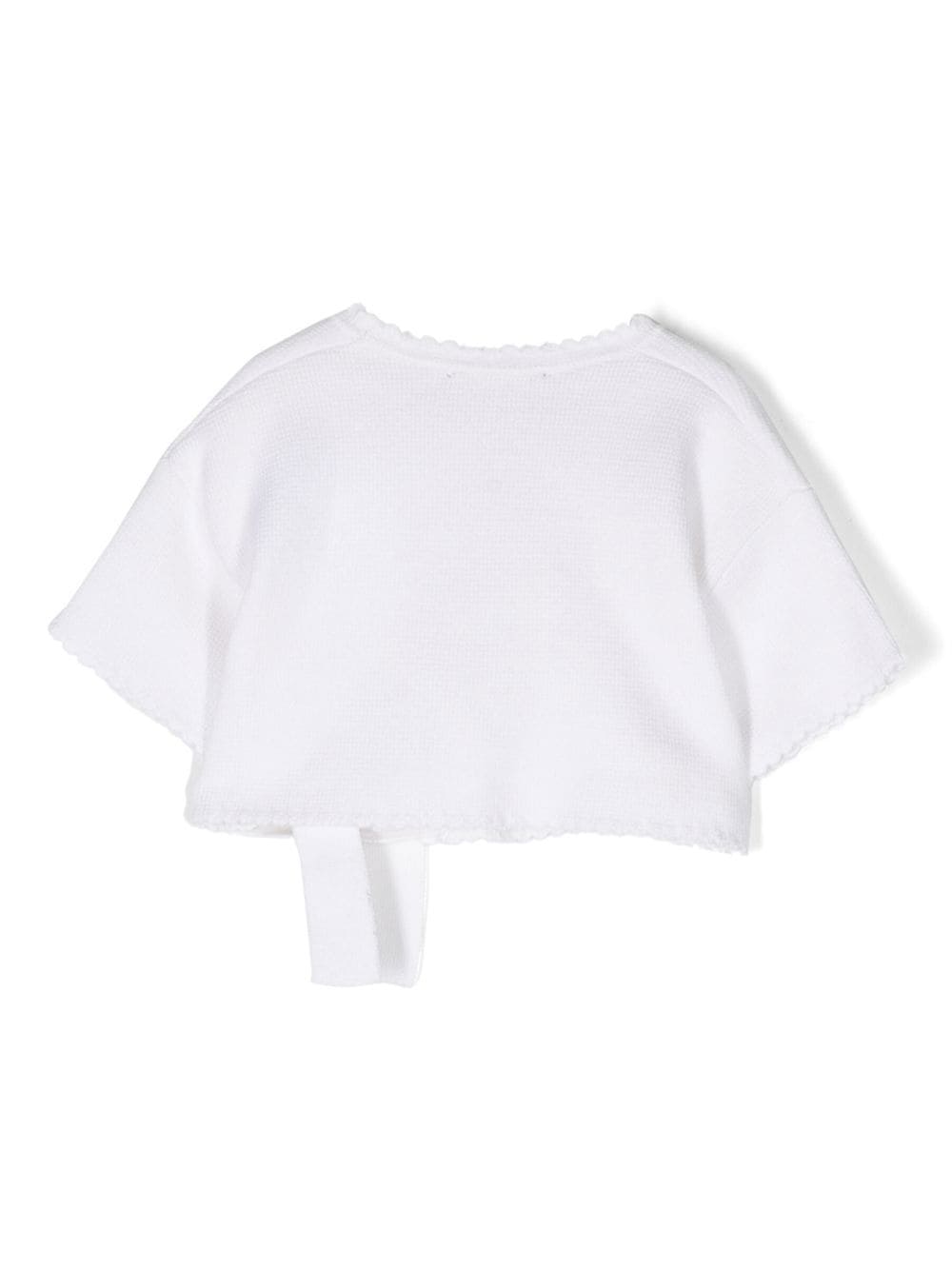 Shop Il Gufo Wrap-design Cotton Top In Weiss