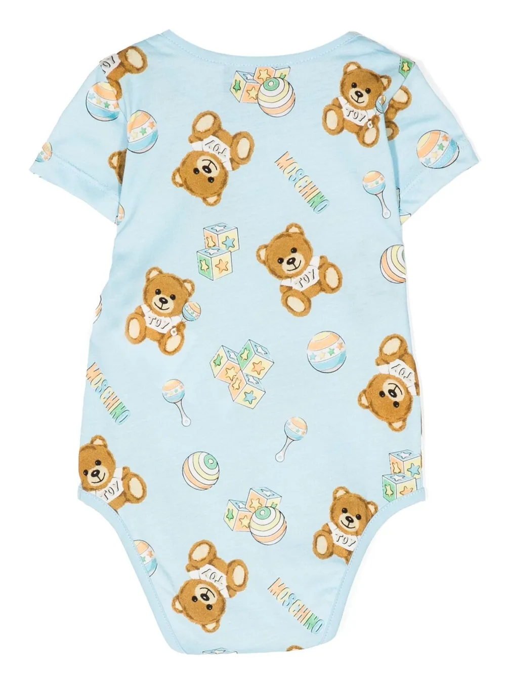 Moschino Kids Romper met teddybeerprint - Blauw