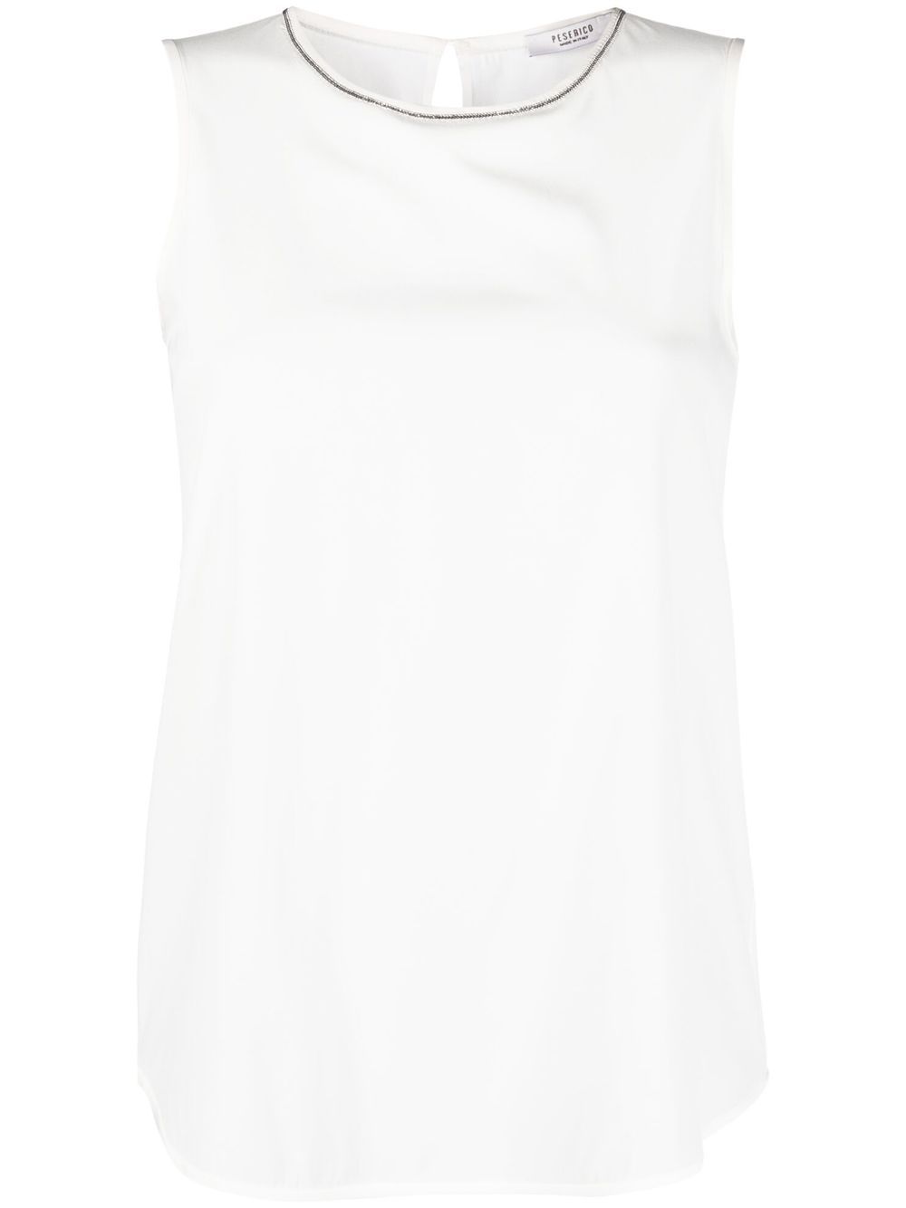 

Peserico beaded-trim sleeveless blouse - White