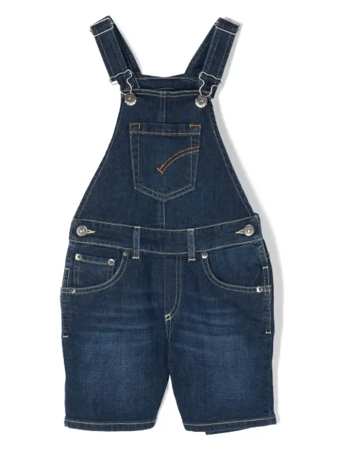 DONDUP KIDS logo-patch denim dungarees