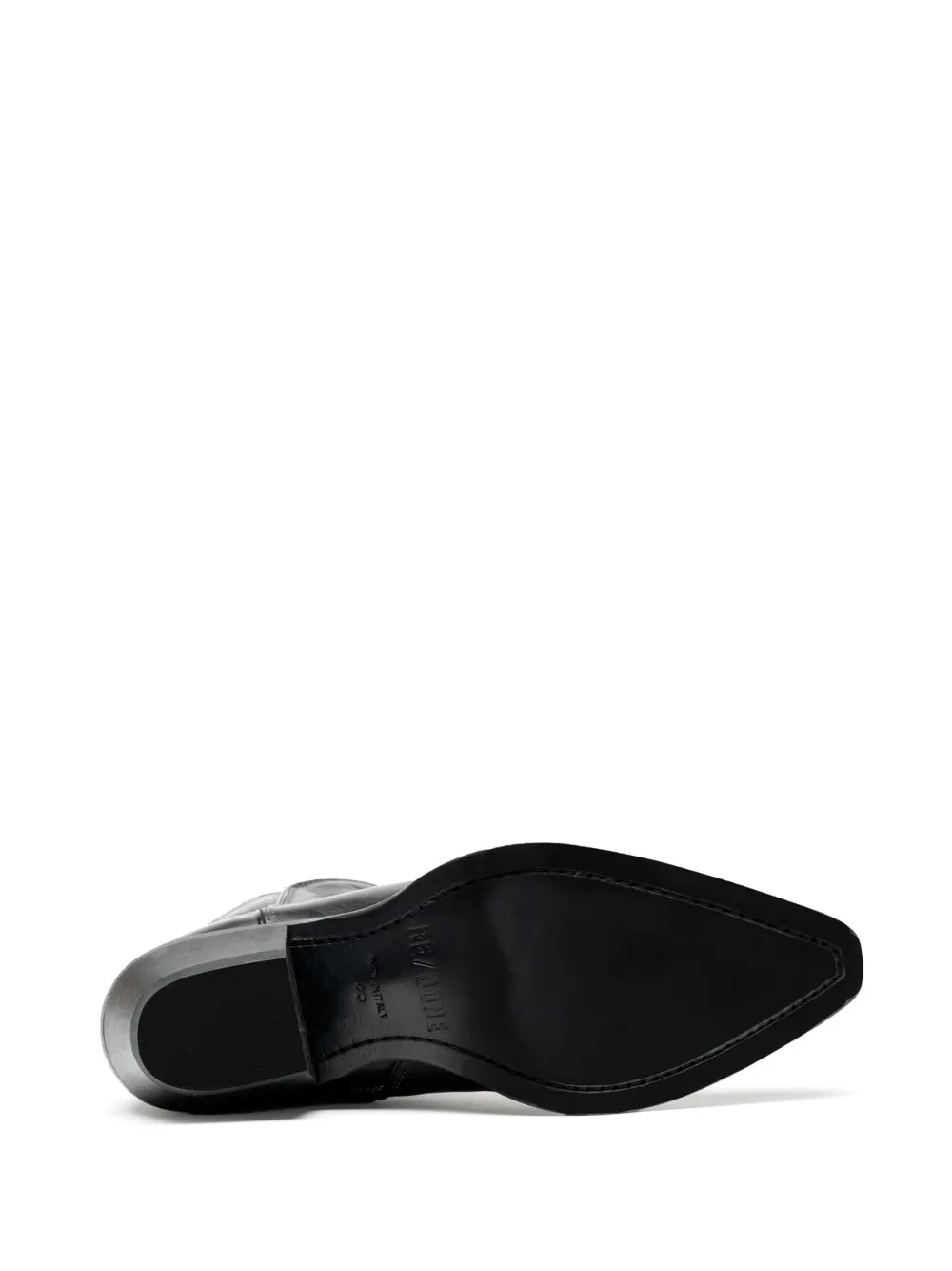 Re/done Pointed-toe Western Leather Boots In 黑色