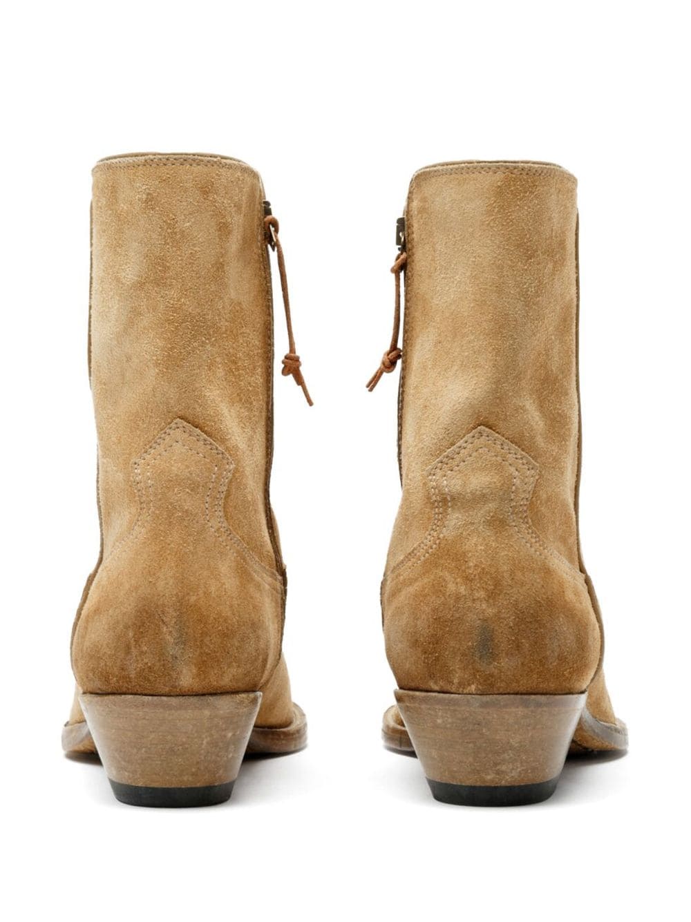 POINTED-TOE WESTERN SUEDE BOOTS