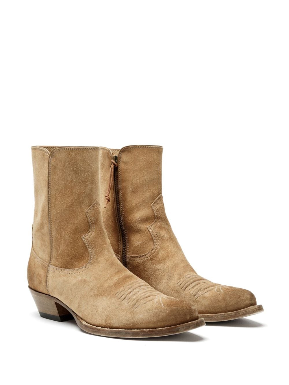 POINTED-TOE WESTERN SUEDE BOOTS