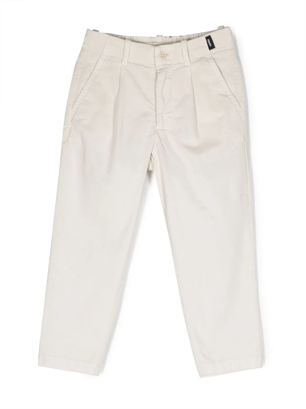 Aspesi Kids' Pleat-detail Tapered-leg Chinos In Conchiglia
