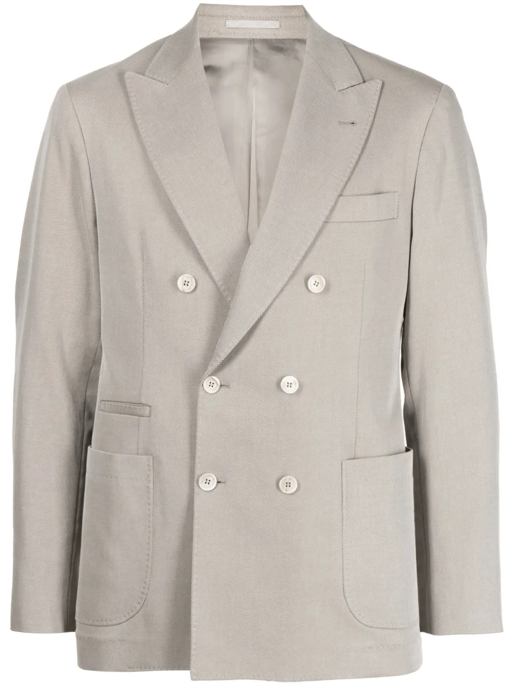Brunello Cucinelli peak lapels double-breasted jacket - Brown