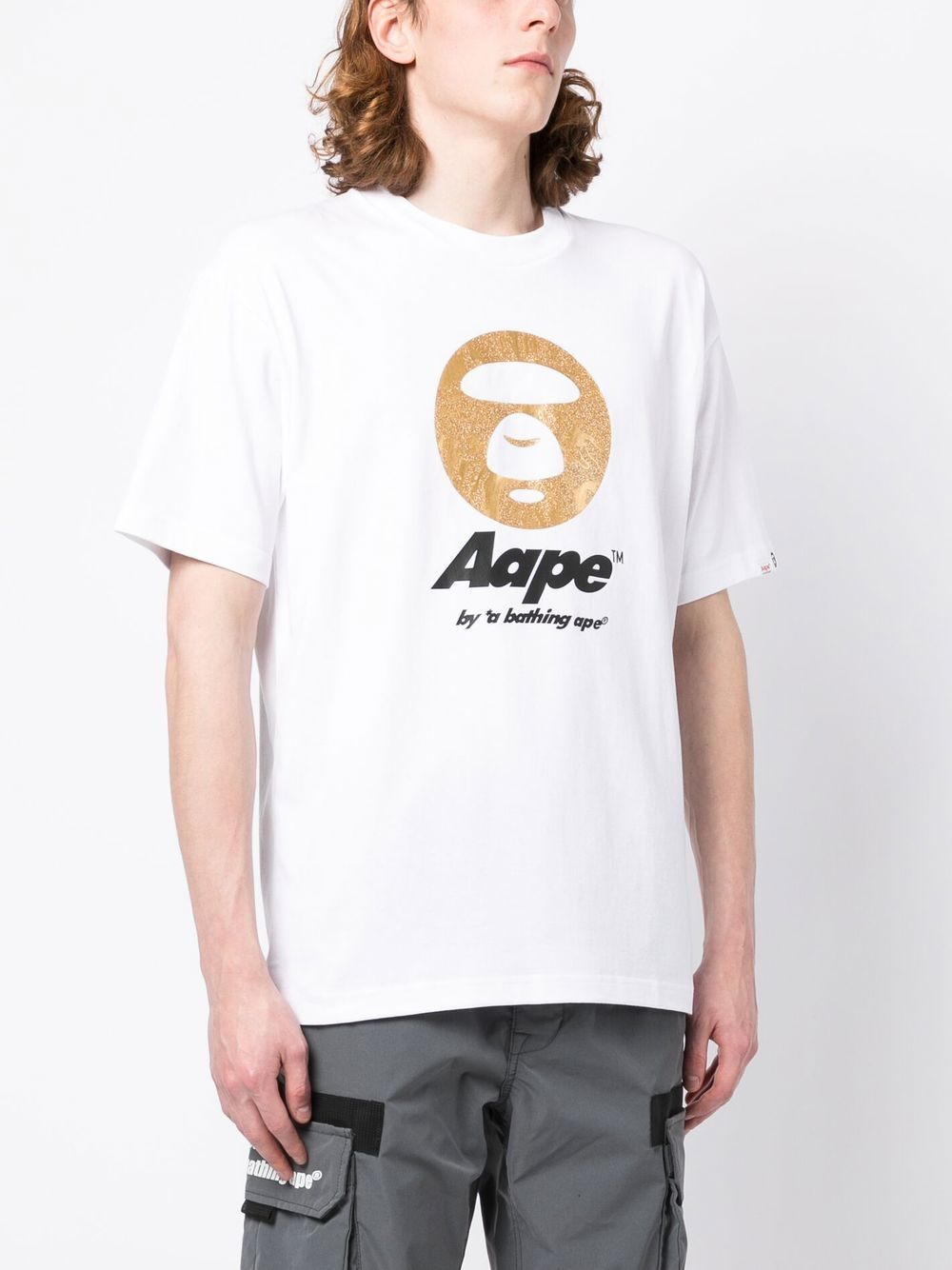 Shop Aape By A Bathing Ape Logo-print Cotton T-shirt In White