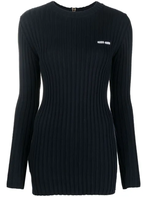 Miu Miu suéter con logo bordado