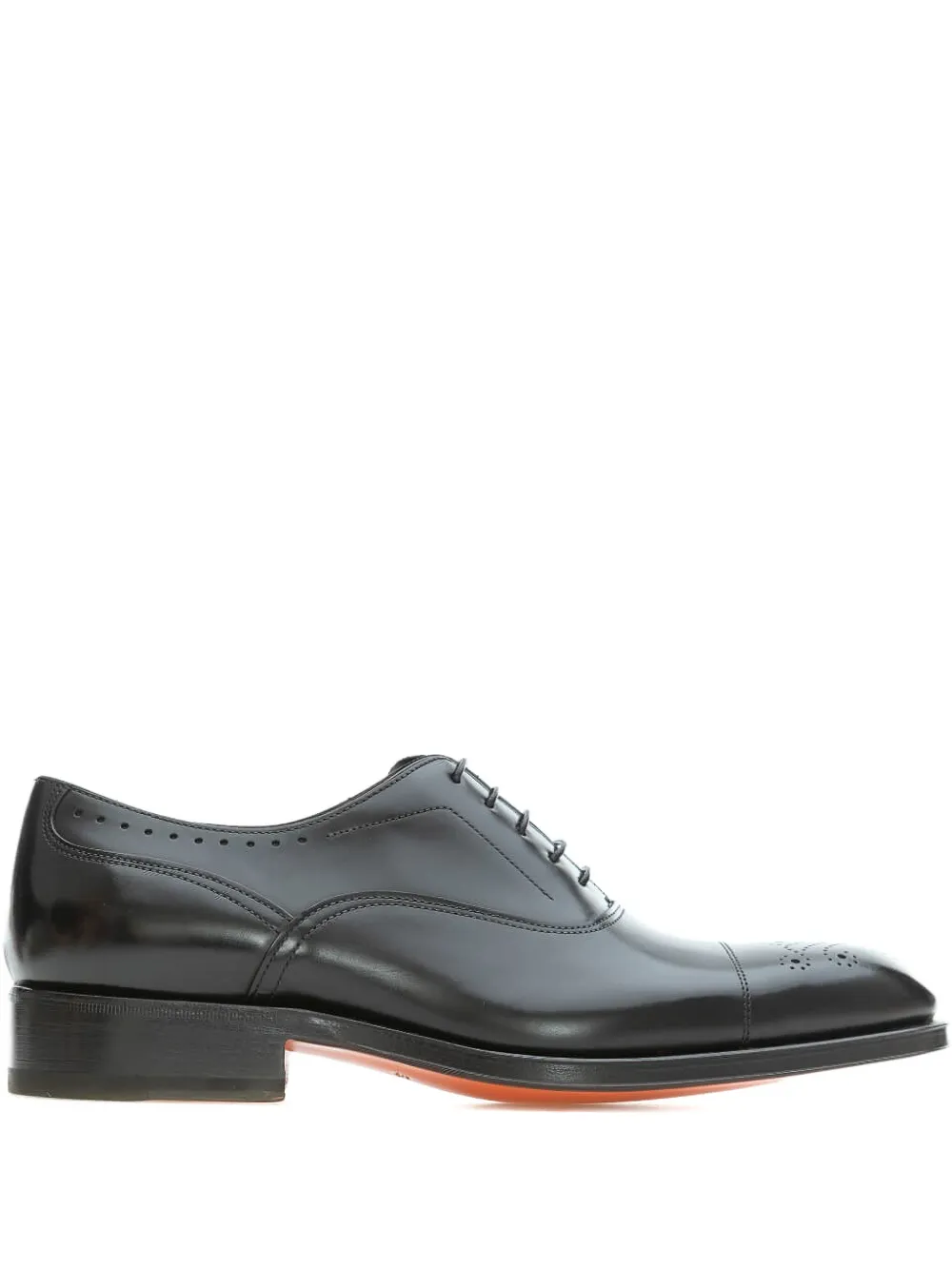 Santoni perforated cap-toe oxford shoes Black