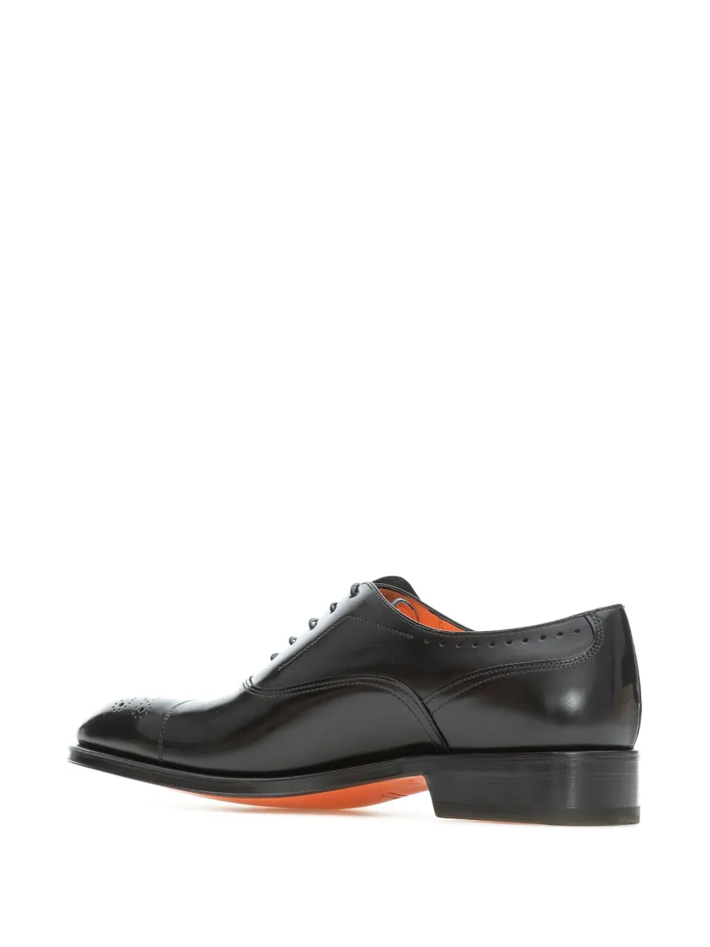 Santoni perforated cap-toe oxford shoes Black