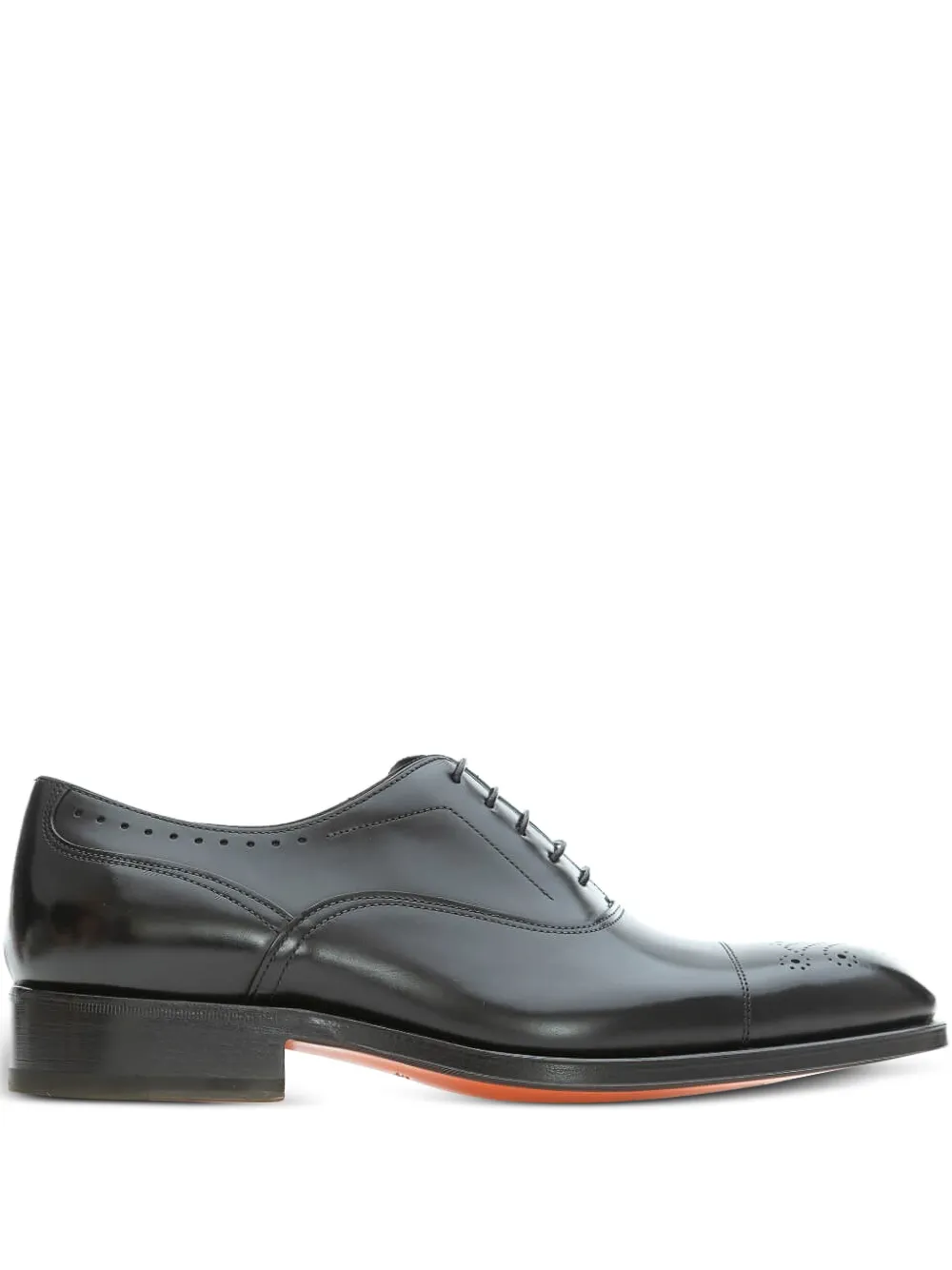 Santoni perforated cap-toe oxford shoes Black