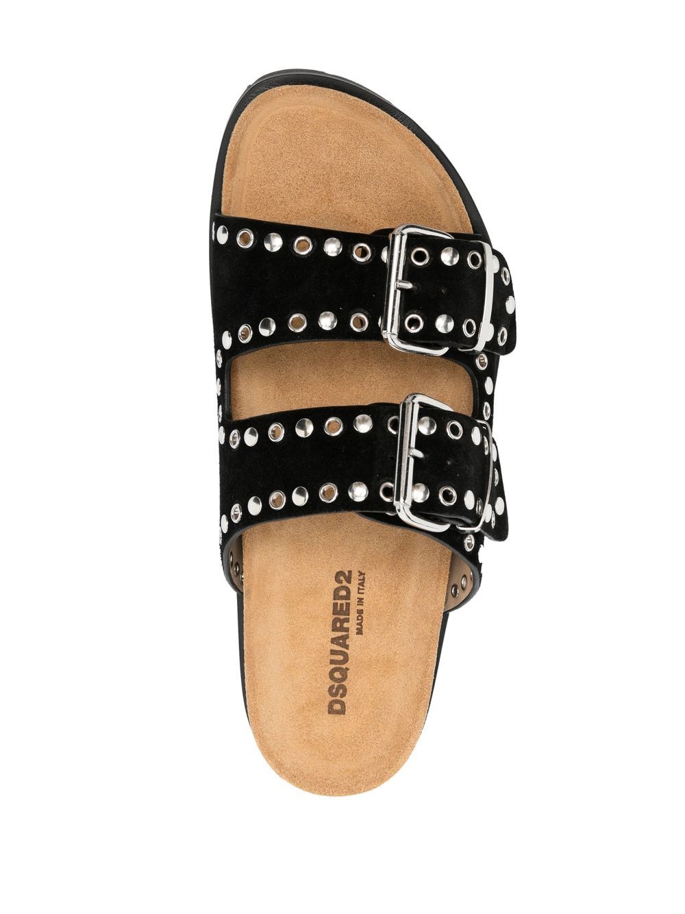 Shop Dsquared2 Double-buckle Suede Sandals In Black