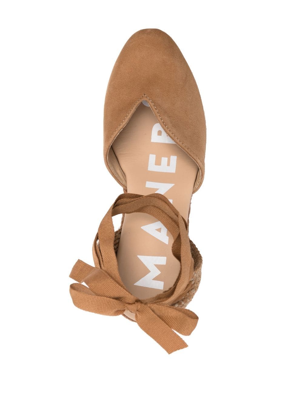 Shop Manebi Tie-fastening Espadrille Wedges In Braun