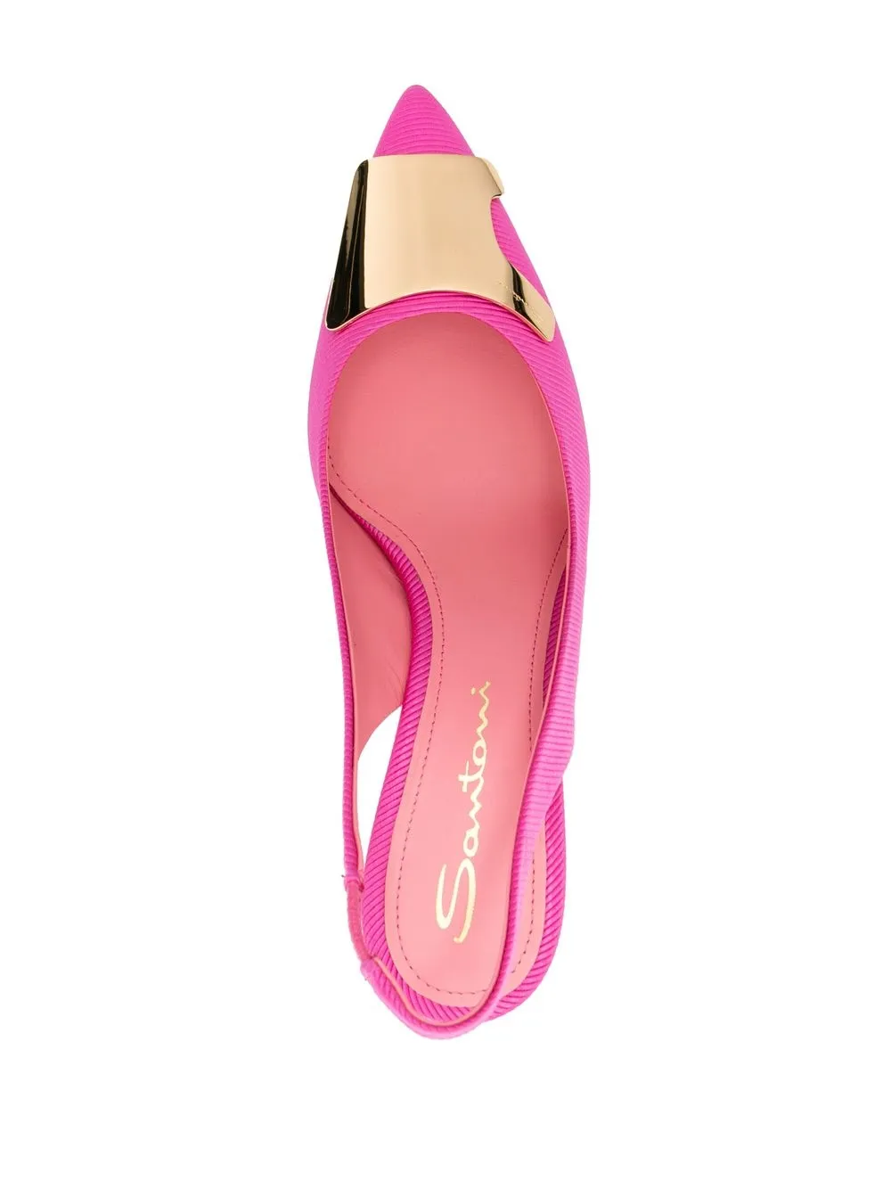 Shop Santoni Ribbed-finish 90mm Pumps In Rosa