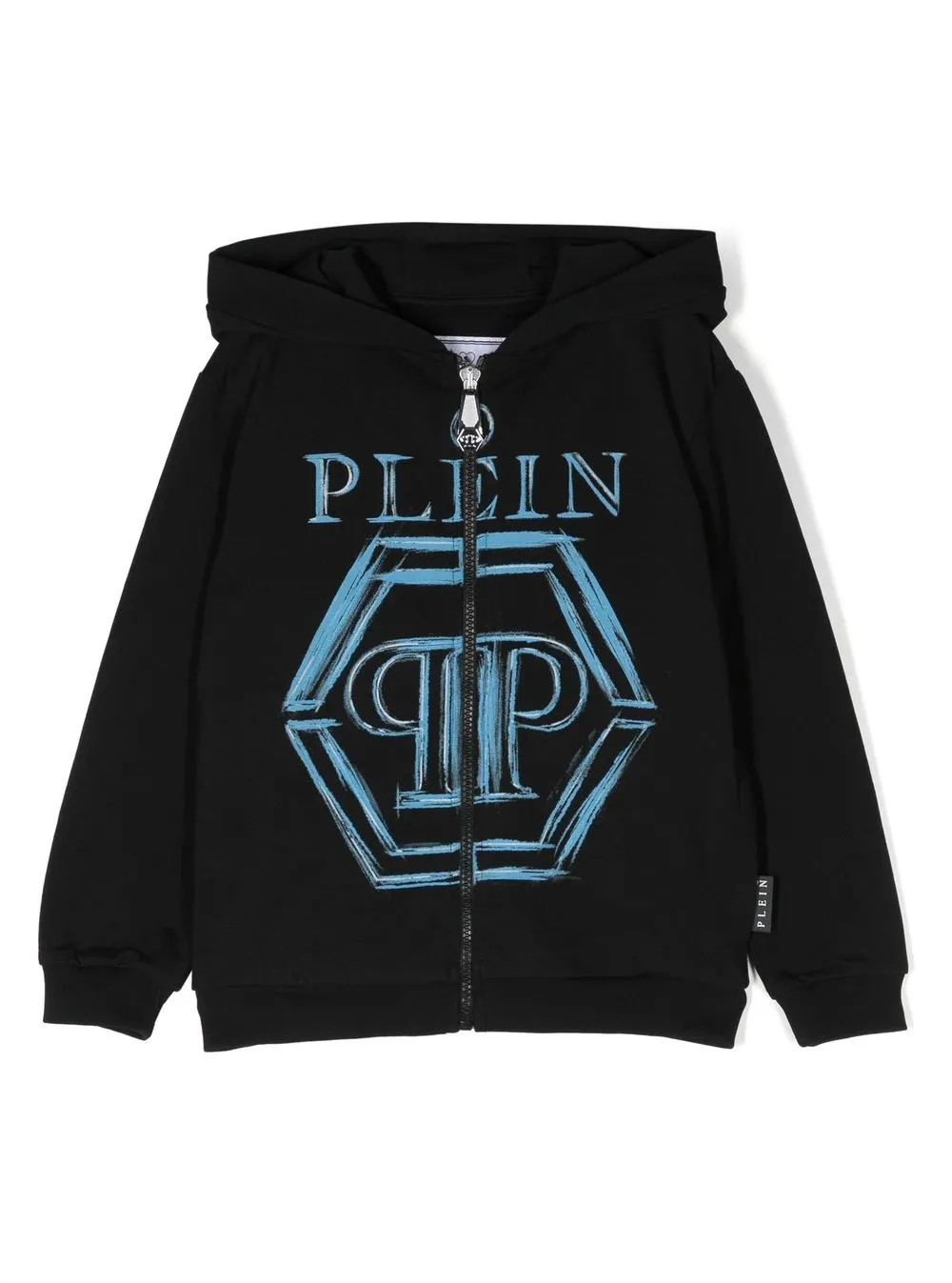 

Philipp Plein Junior logo-print detail hoodie - Black