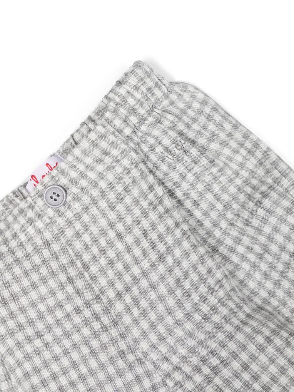 Shop Il Gufo Gingham-check Print Shorts In Grey