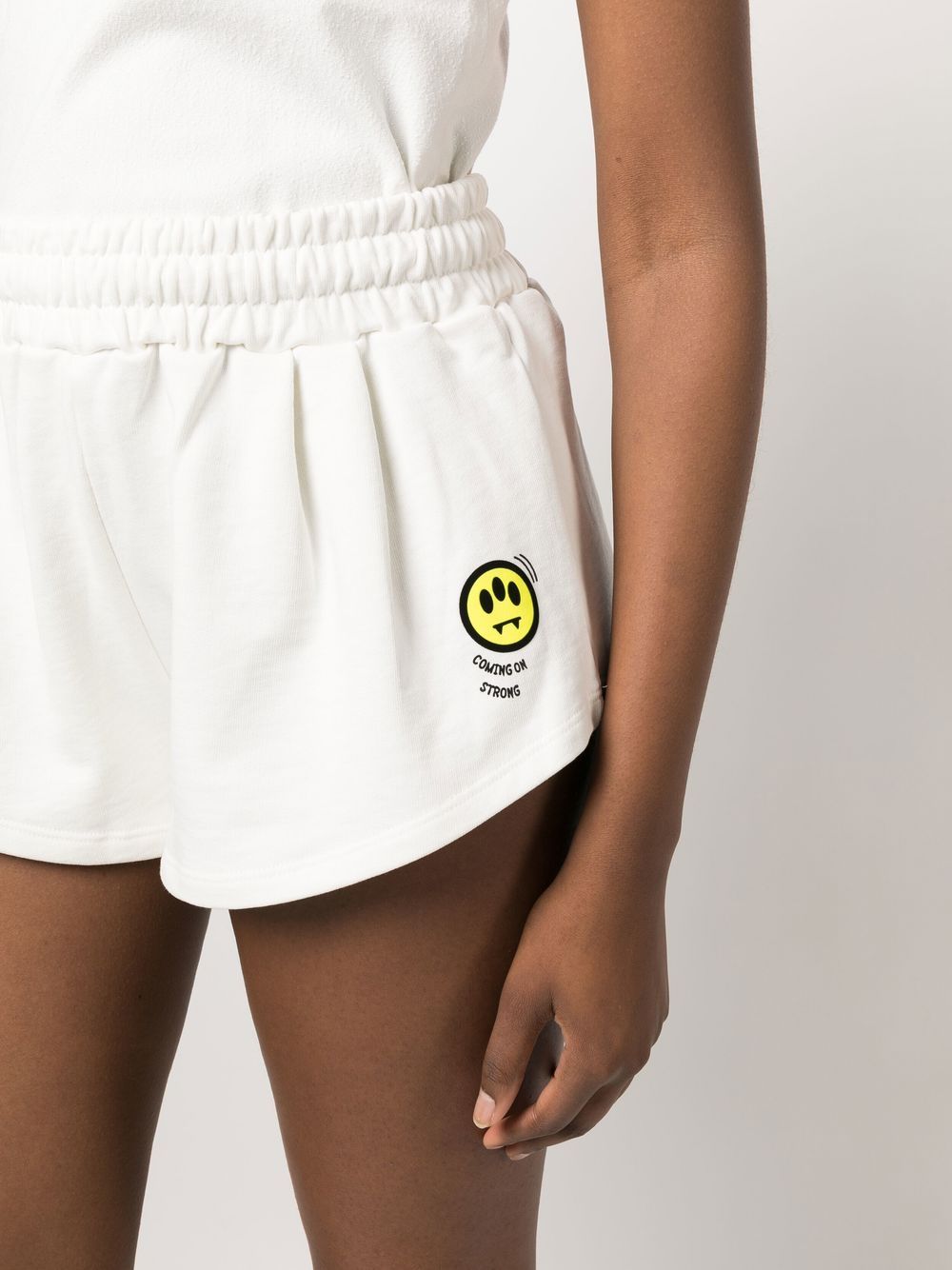 Shop Barrow Logo-print Mini Shorts In Weiss