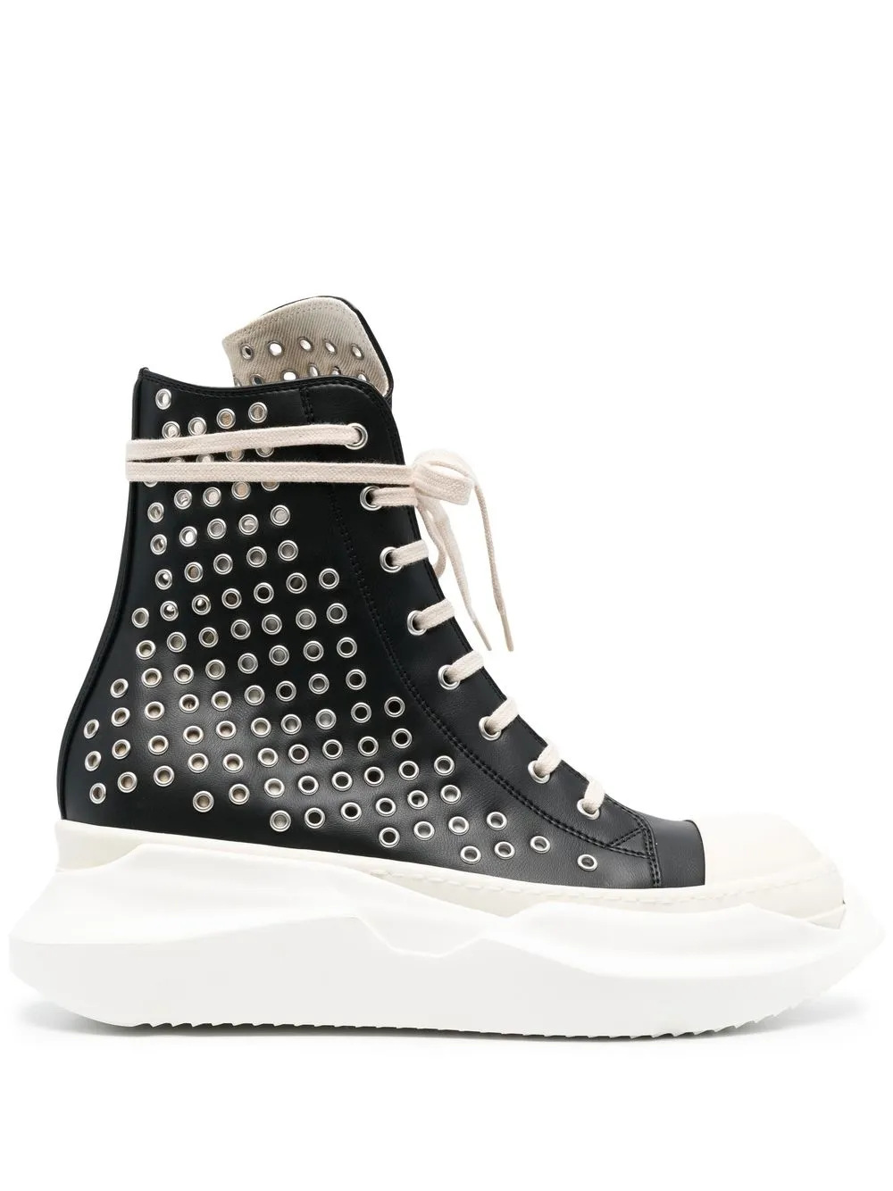 

Rick Owens DRKSHDW Abstract leather high-top sneakers - Black