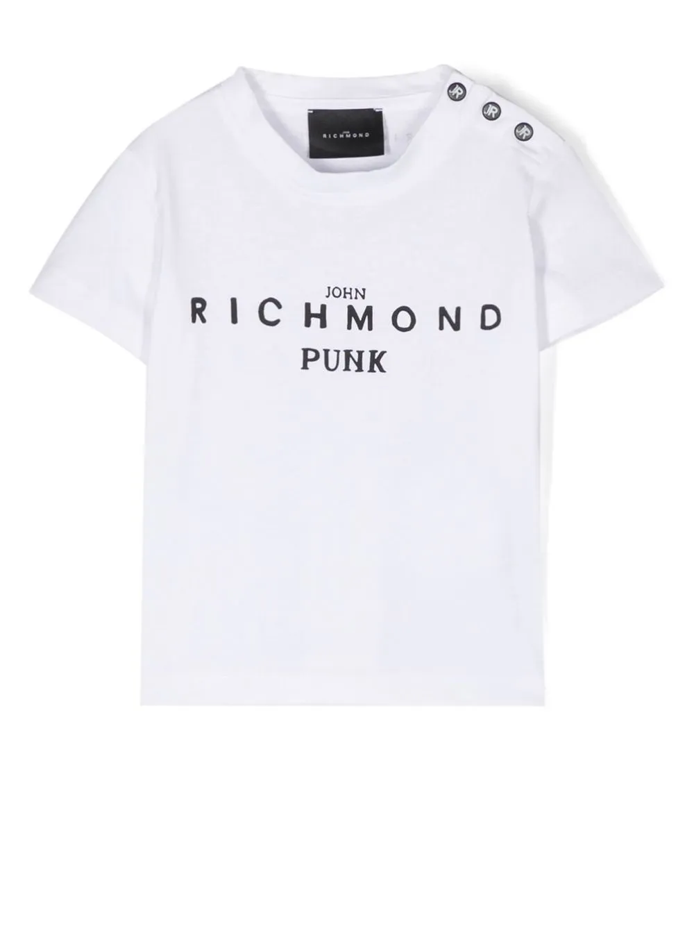 

John Richmond Junior playera manga corta con logo estampado - Blanco