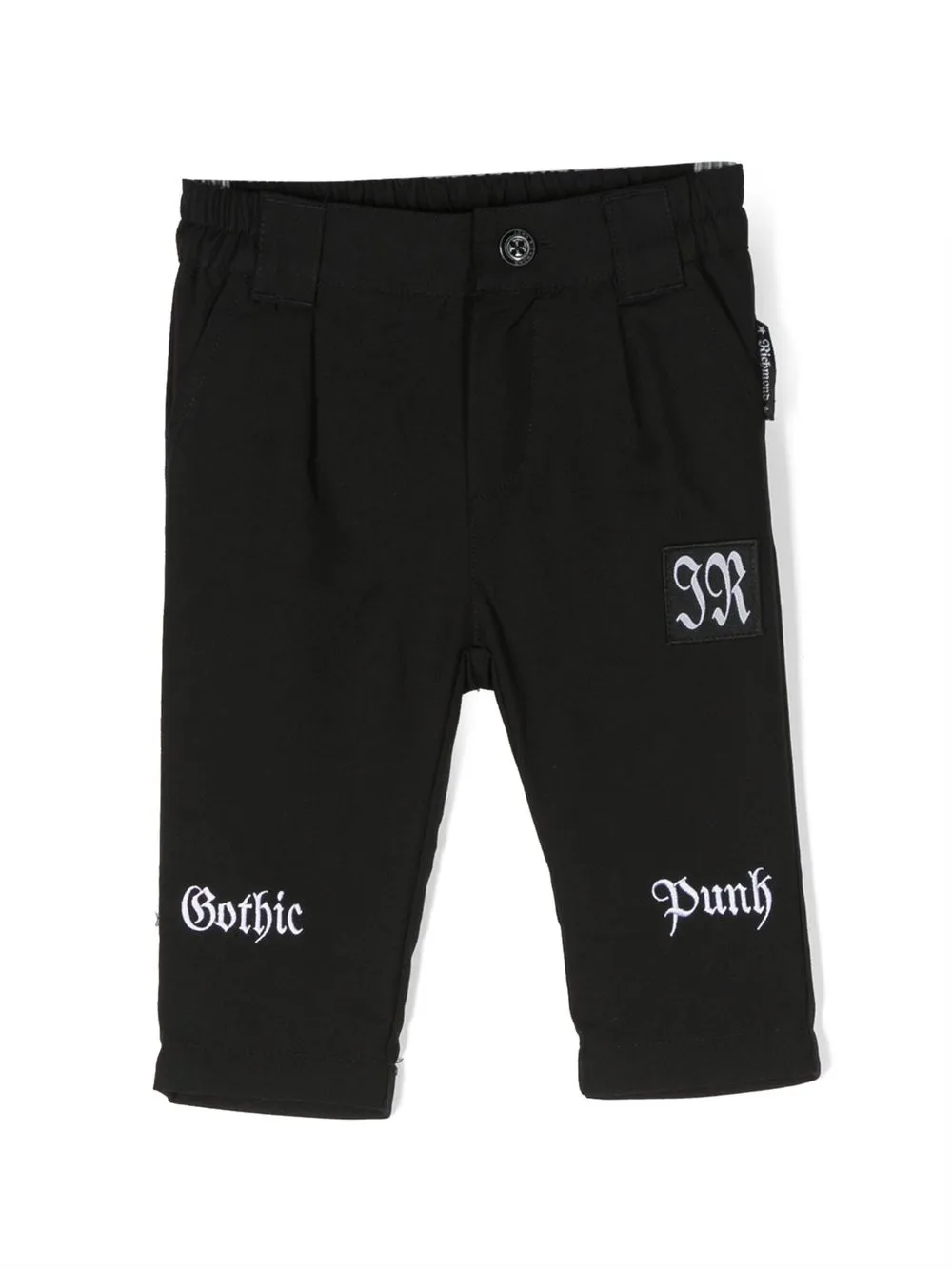 john richmond junior pantalon droit à patch logo - noir