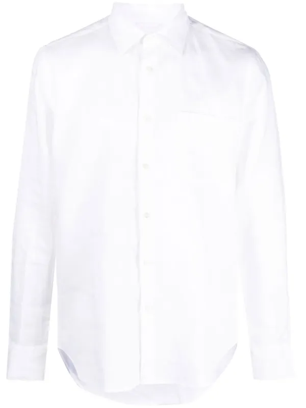 ASPESI Long-sleeve Linen Shirt in White