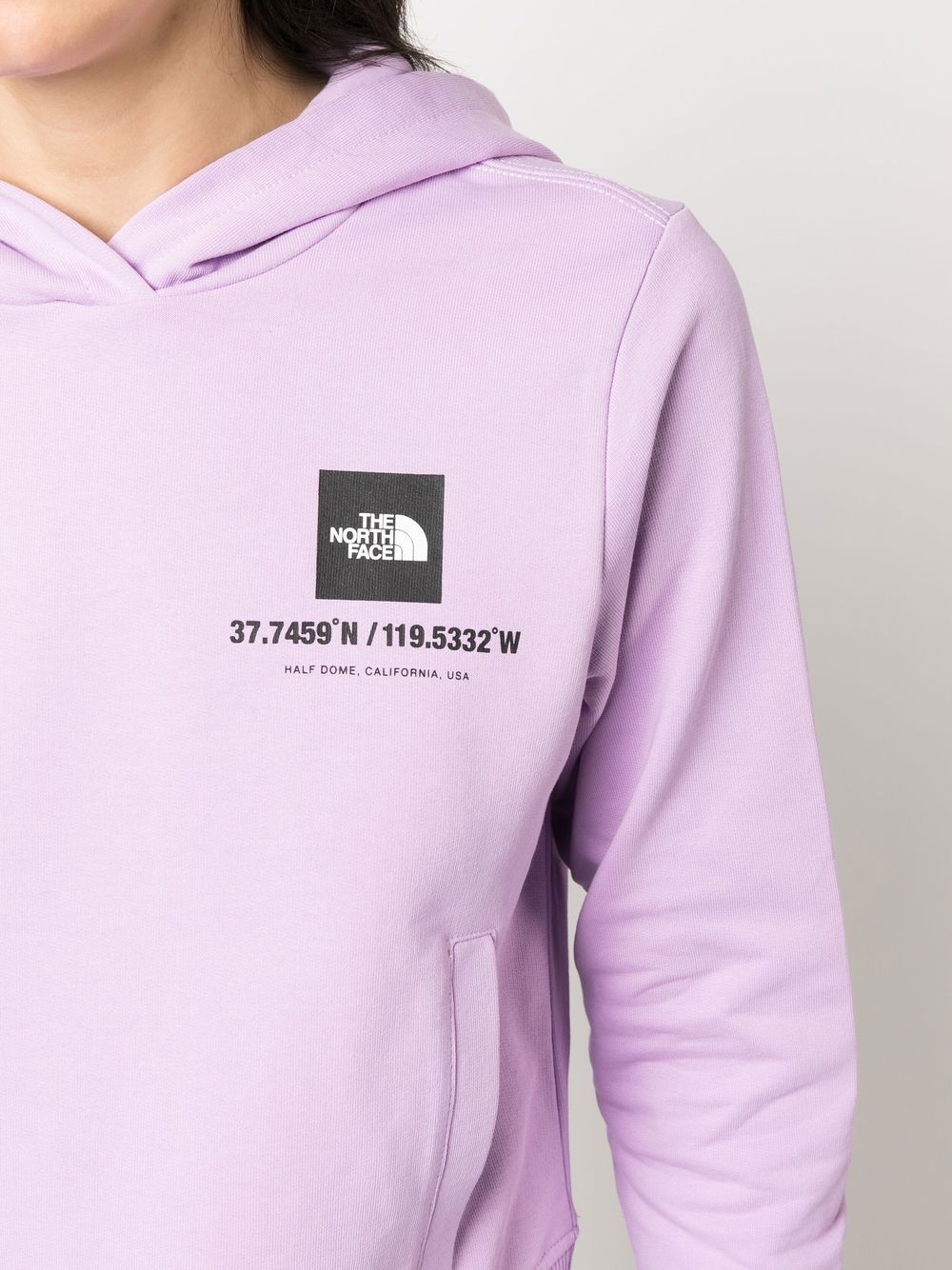 Shop The North Face Logo-print Cropped Hoodie In Violett