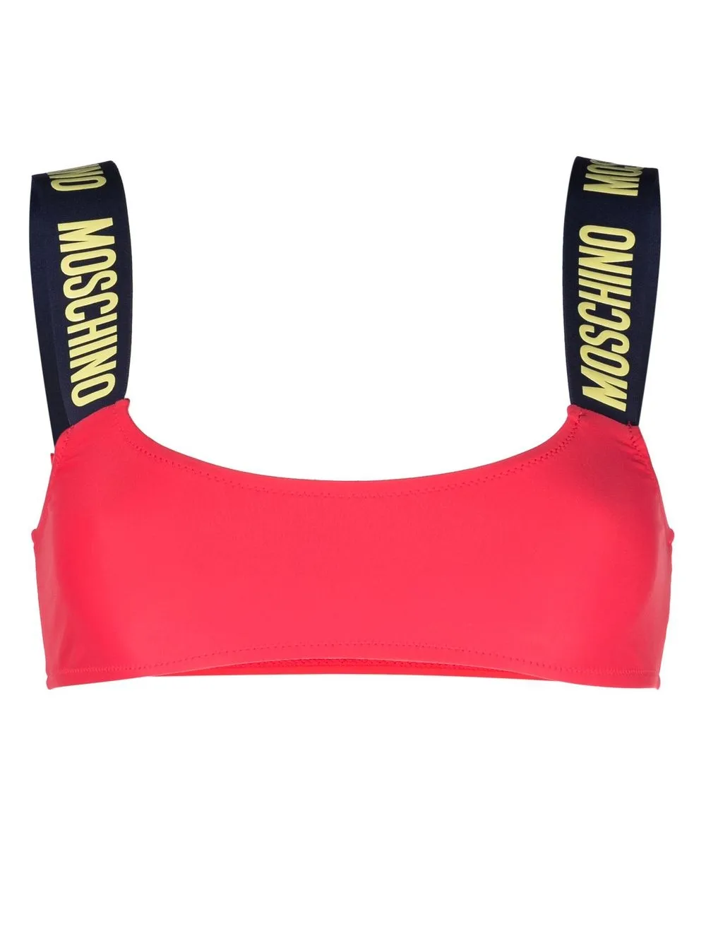 

Moschino top de bikini con logo estampado - Rojo