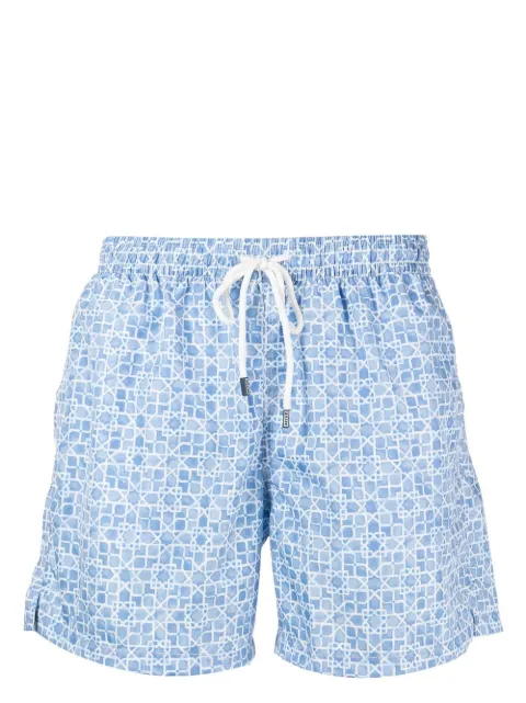 Fedeli geometric-print swim shorts