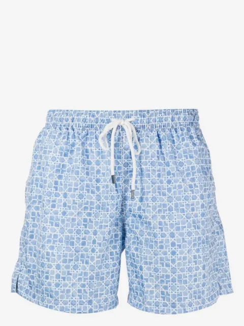 Fedeli geometric-print swim shorts