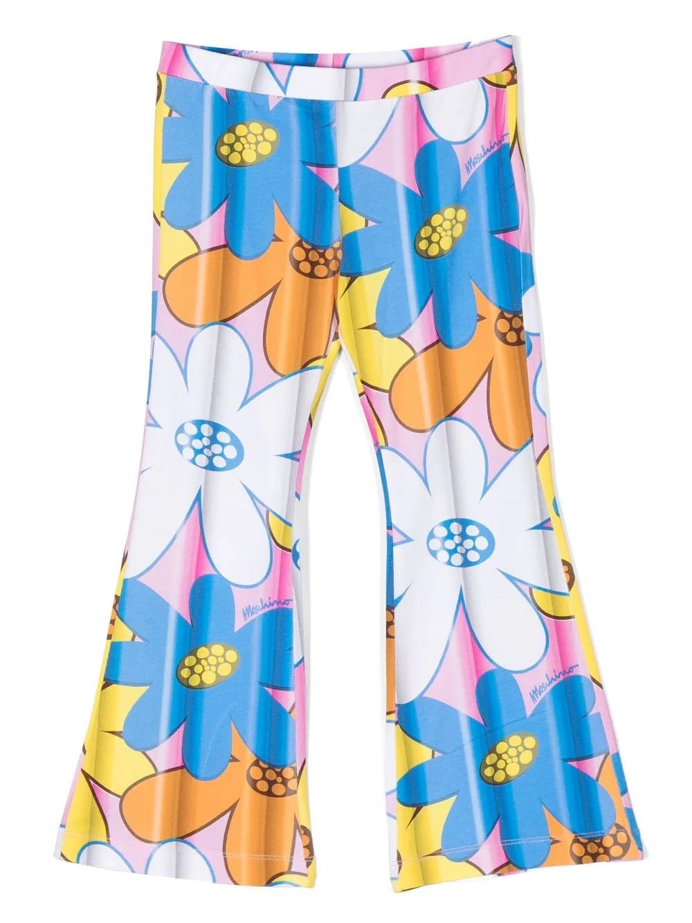 

Moschino Kids pantalones acampanados con estampado floral - Rosado