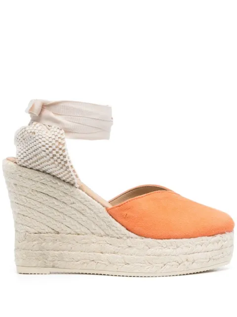 Manebi contrast-panel espadrille wedges