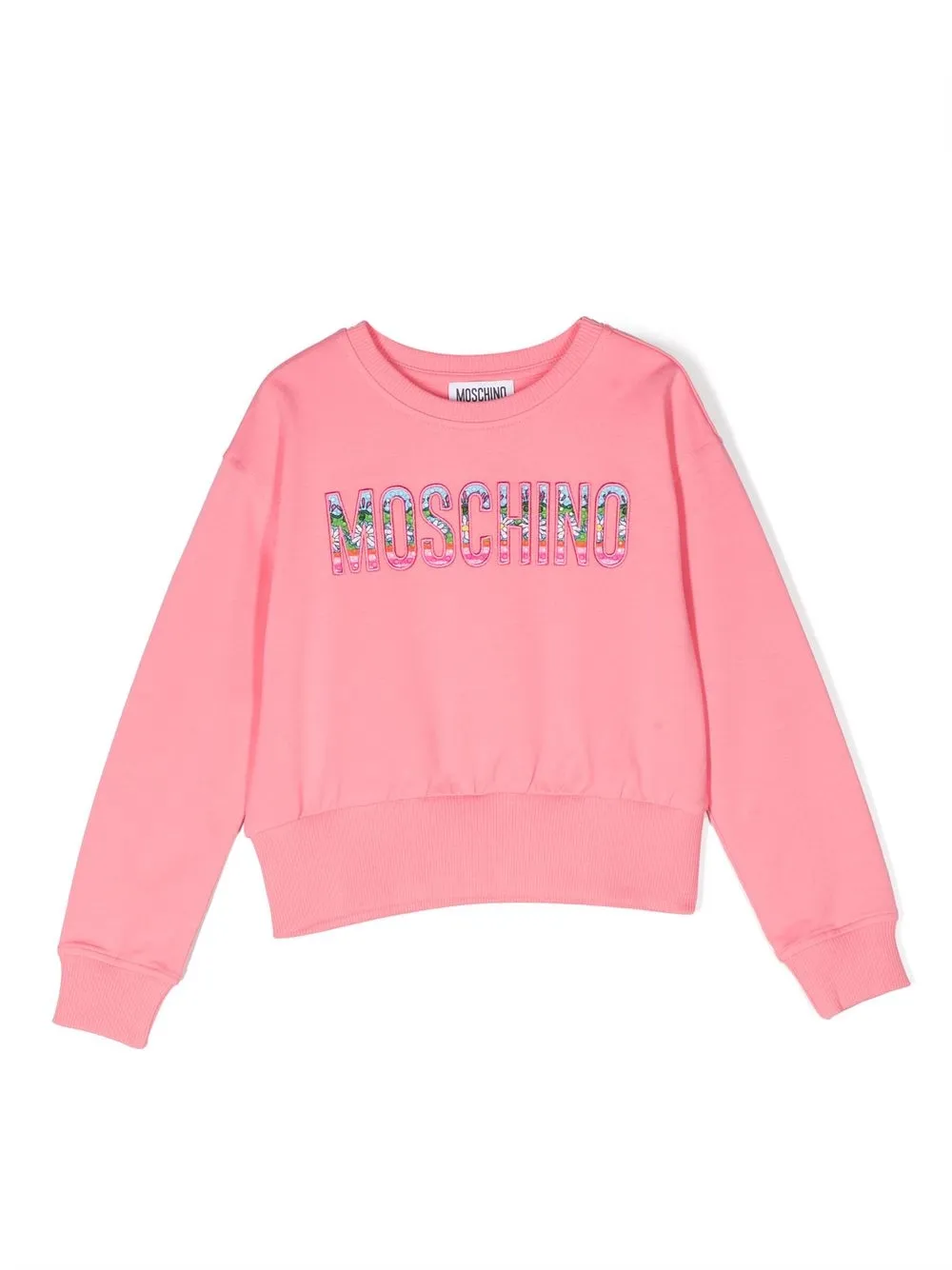 

Moschino Kids logo-appliqué crew-neck sweatshirt - Pink