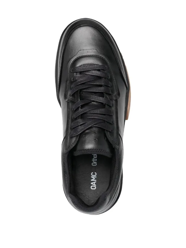 OAMC ローカット レザースニーカー | ブラック | FARFETCH JP