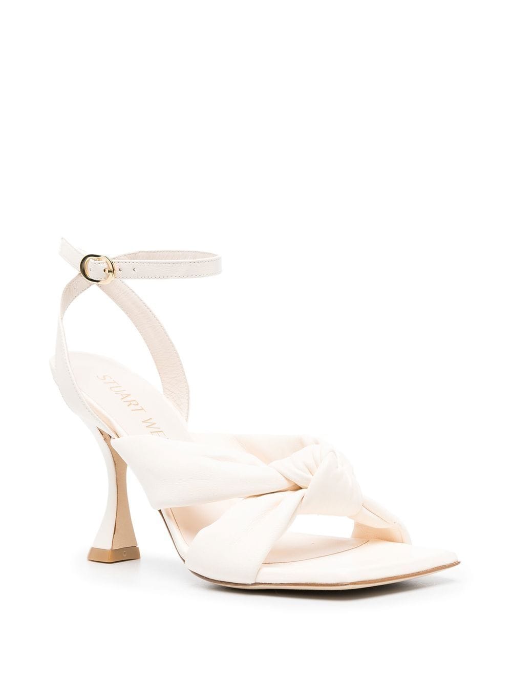 Shop Stuart Weitzman Playa 100mm Knotted Leather Sandals In Nude