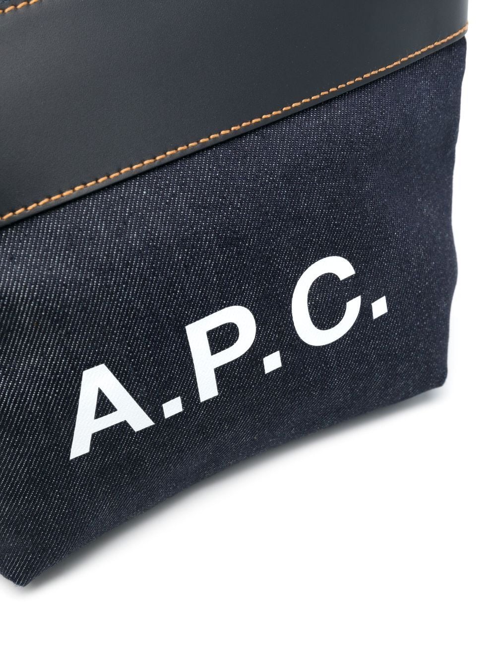 Shop Apc Logo-print Clutch Bag In Blue