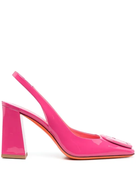 Santoni elastic-strap calf-leather pumps