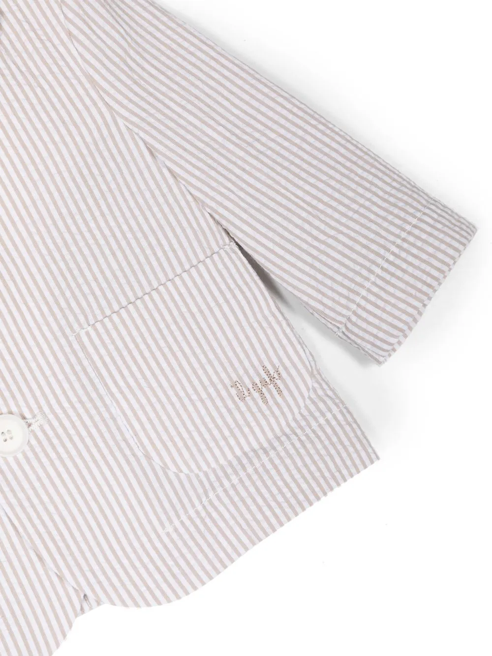 Il Gufo Striped Single-breasted Button Blazer In Neutrals