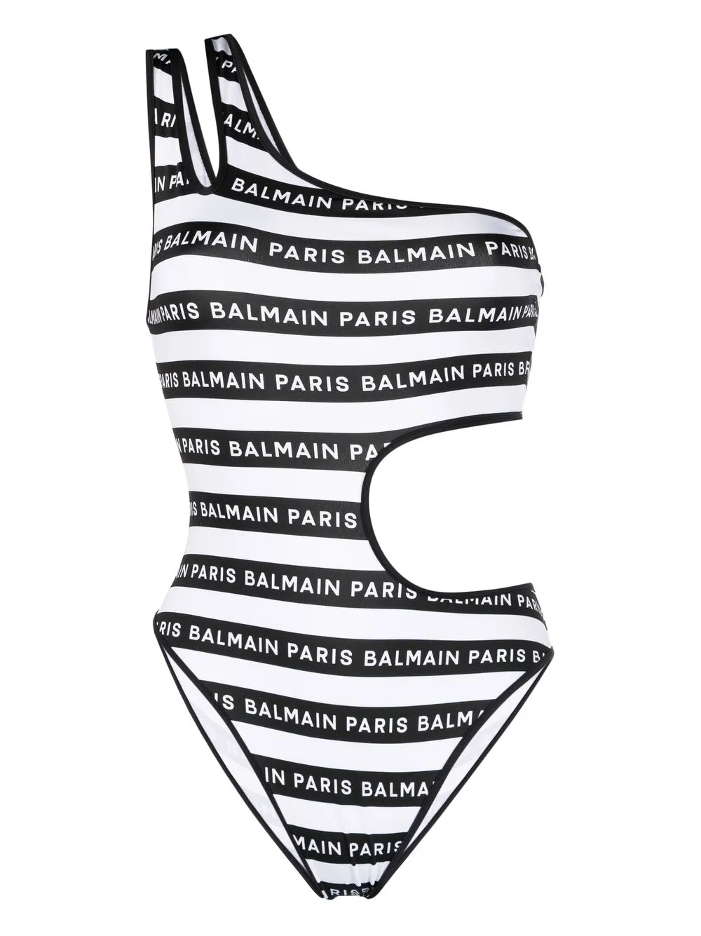 Balmain traje de baño con logo estampado - Negro