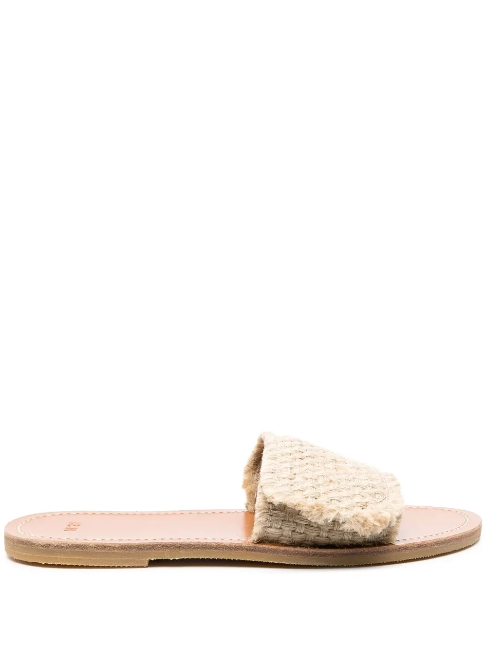 

Nº21 logo-plaque woven slides - Neutrals