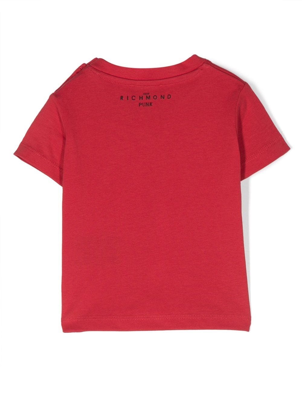 John Richmond Junior T-shirt met logoprint - Rood