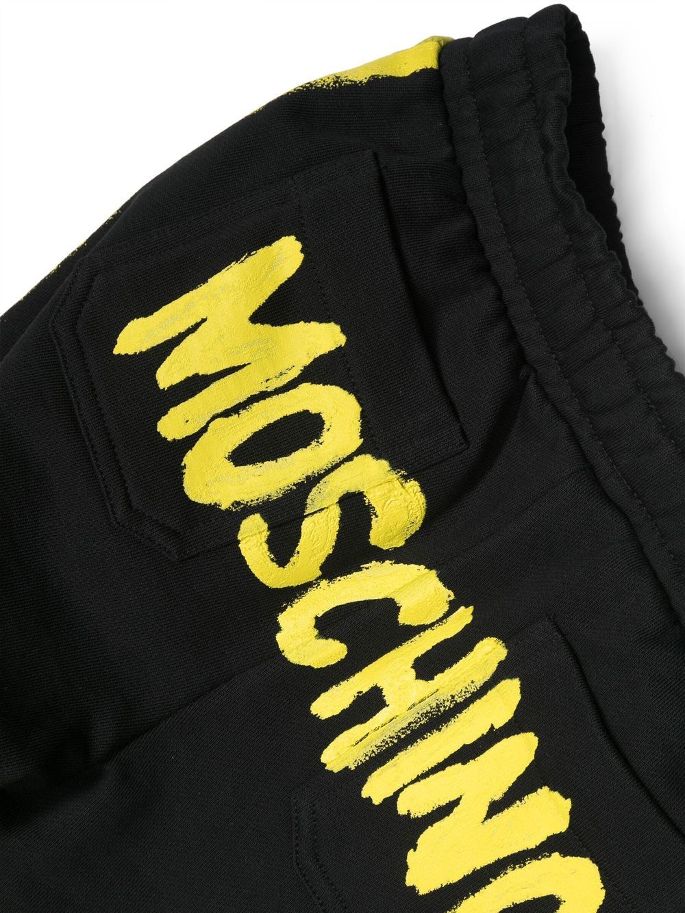 Shop Moschino Logo-print Cotton Track Pants In Black
