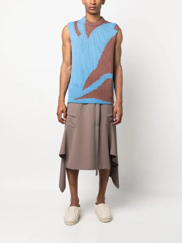 Jil Sander abstract-print Cotton Vest | Blue | FARFETCH IN