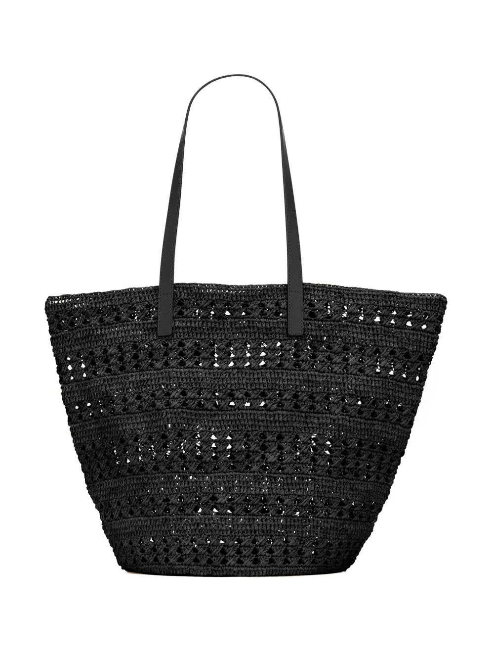 Saint Laurent medium Panier raffia basket bag - Zwart