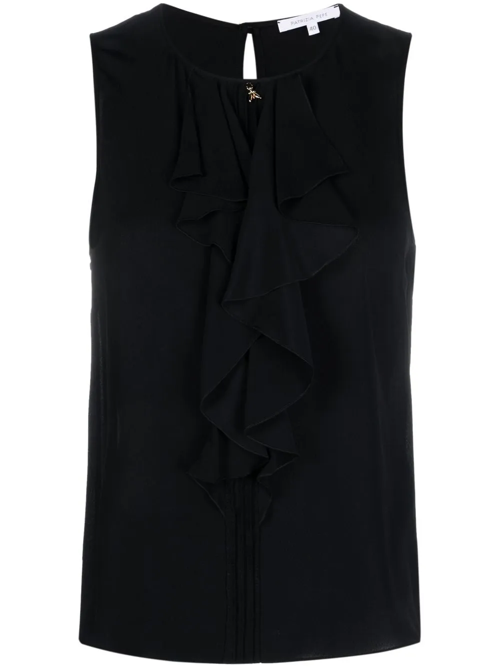 

Patrizia Pepe ruffled-detail sleeveless blouse - Black