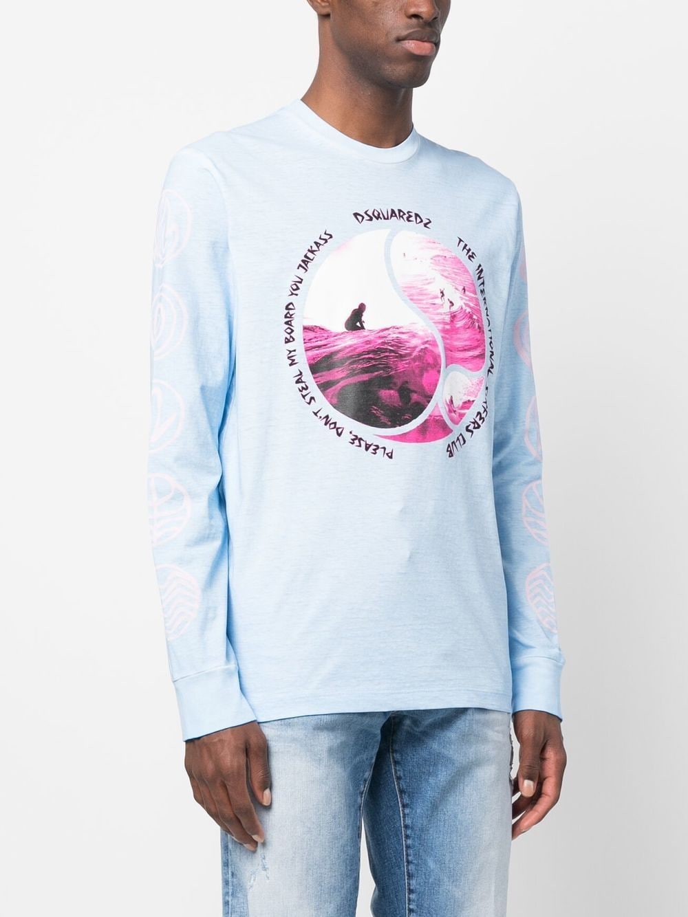 Shop Dsquared2 Graphic-print Sweatshirt In Blue