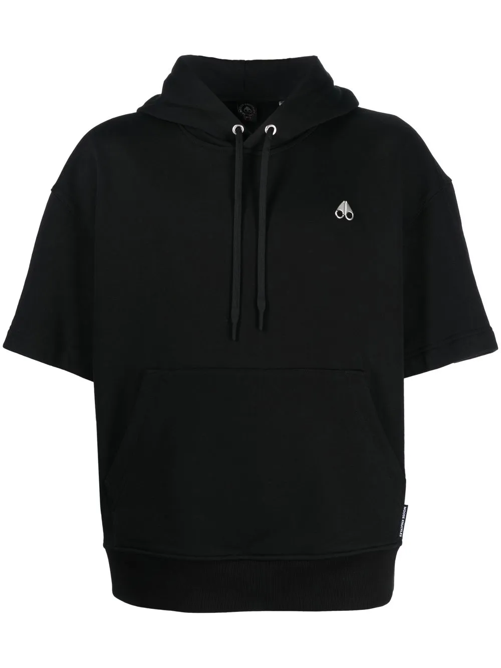 

Moose Knuckles logo-plaque detail hoodie - Black