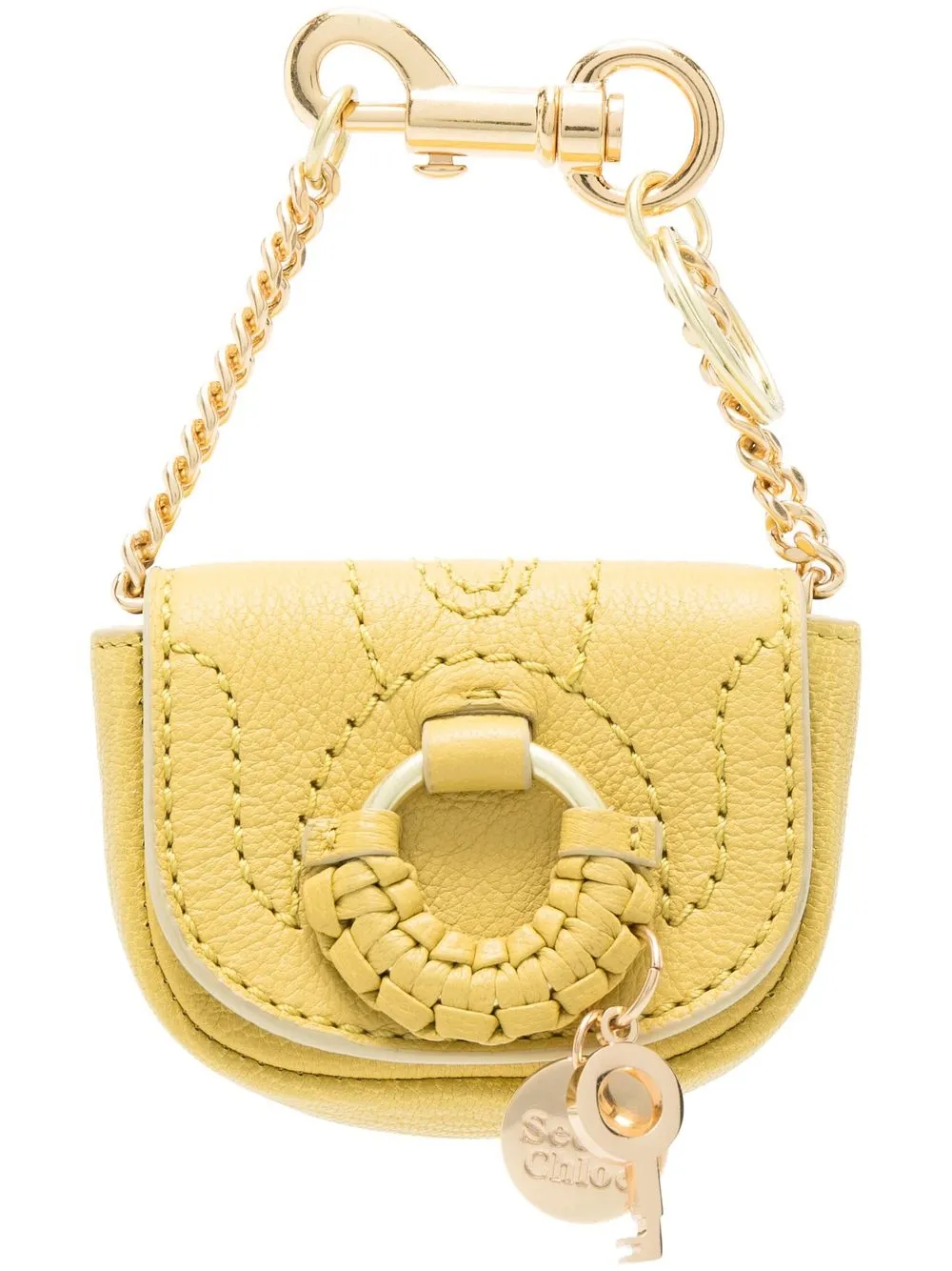 

See by Chloé mini bag logo-charm keyring - Yellow