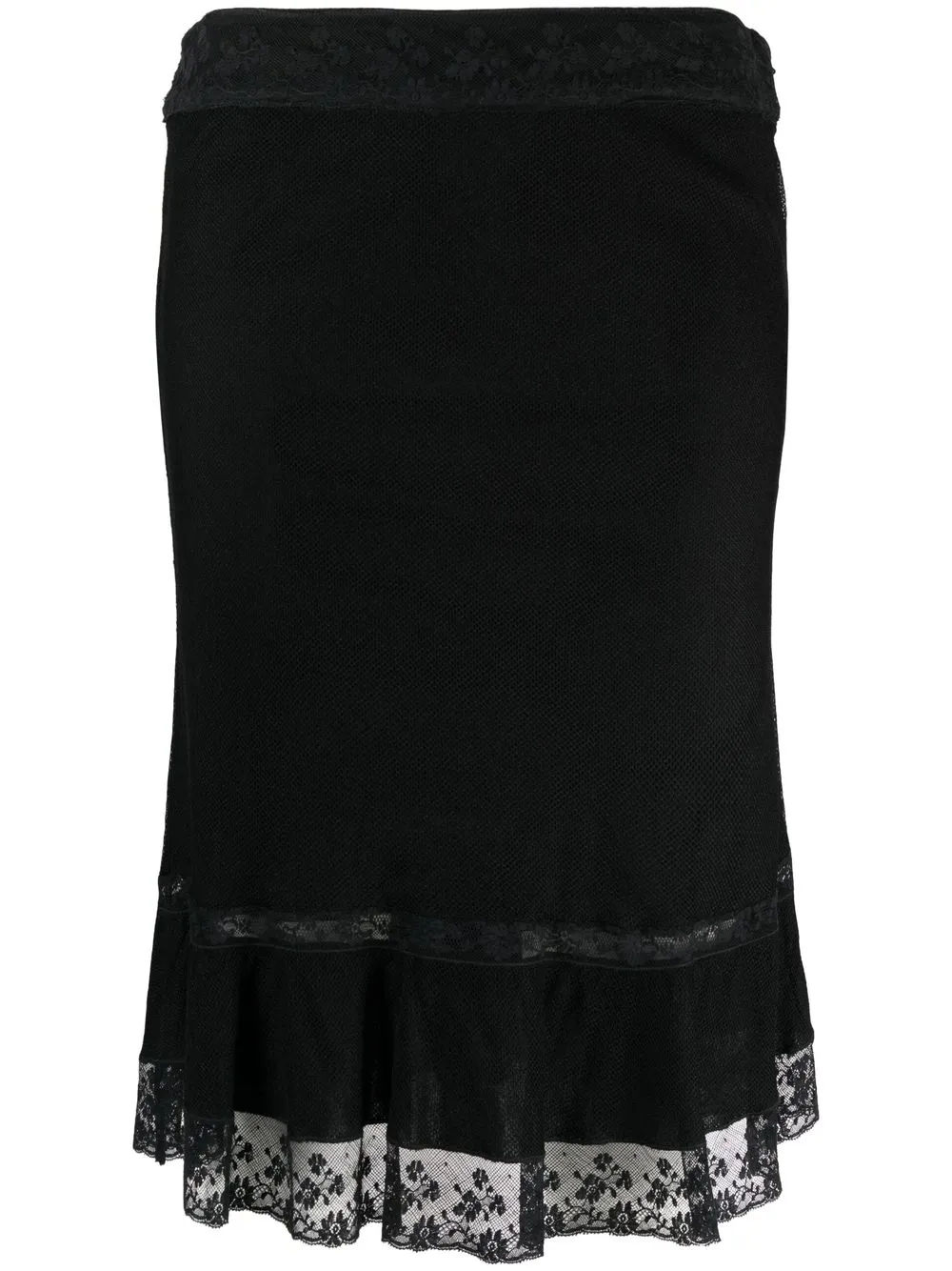 

Gucci Pre-Owned 1990s lace-trim skirt - Black